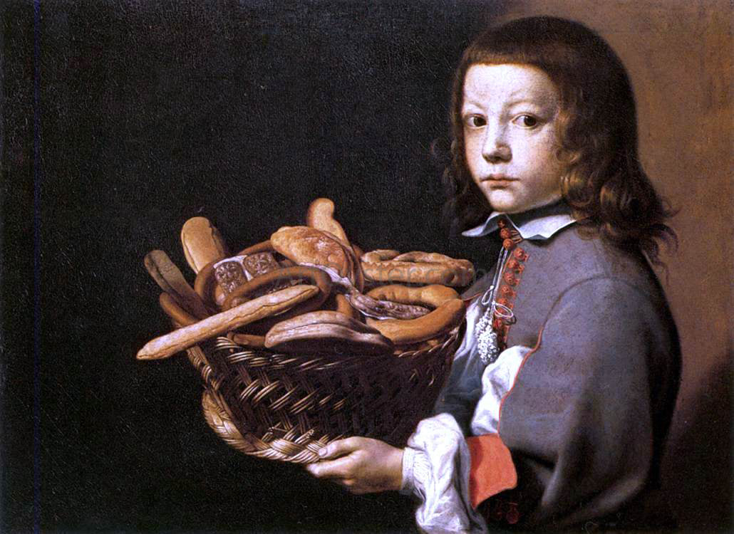  Evaristo Baschenis Boy with a Basket of Bread - Canvas Print
