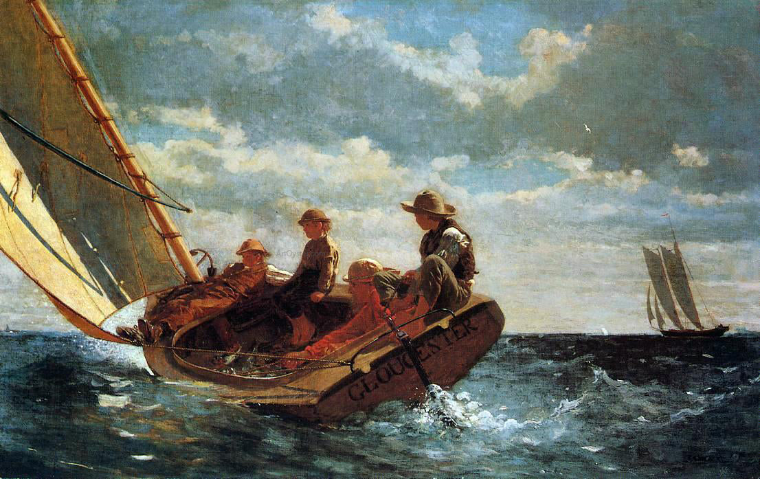  Winslow Homer Breezing Up (also known as A Fair Wind) - Canvas Print