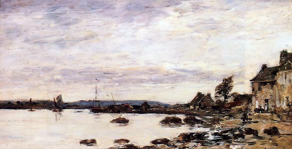  Eugene-Louis Boudin Breton Shoreline - Canvas Print