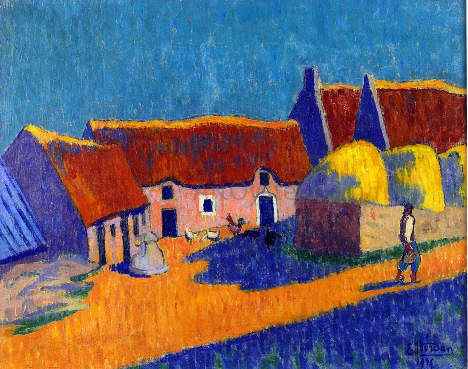  Emile Jourdan Breton Village - Canvas Print