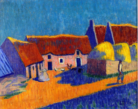  Emile Jourdan Breton Village - Canvas Print
