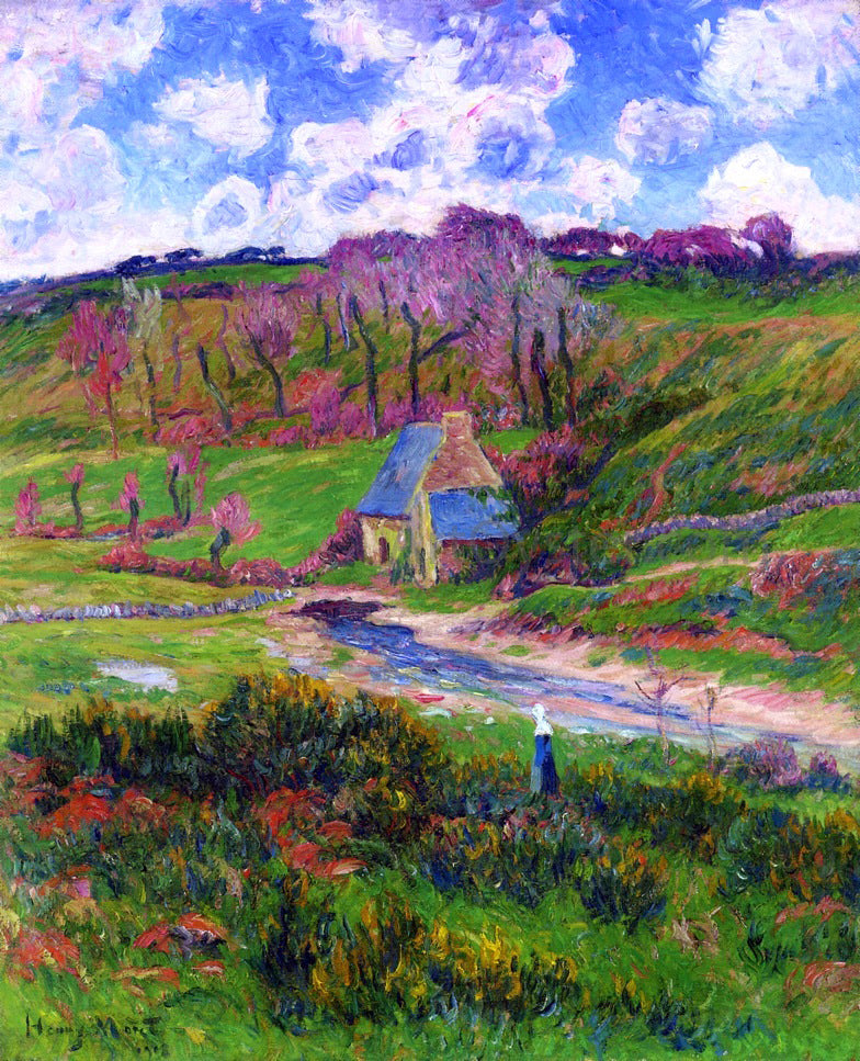  Henri Moret Bretons on the Banks of a River - Canvas Print