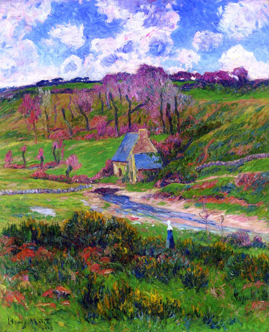  Henri Moret Bretons on the Banks of a River - Canvas Print