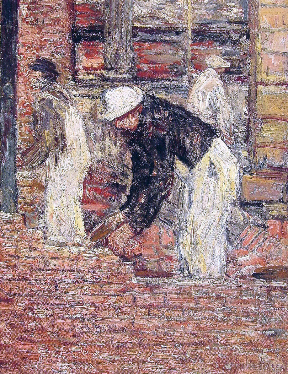  Frederick Childe Hassam Bricklayers - Canvas Print