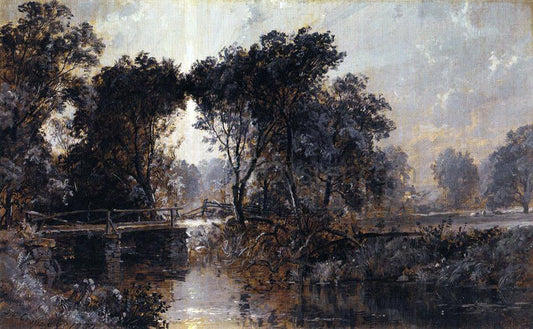  Jasper Francis Cropsey Bridge on the Wawayanda River - Canvas Print