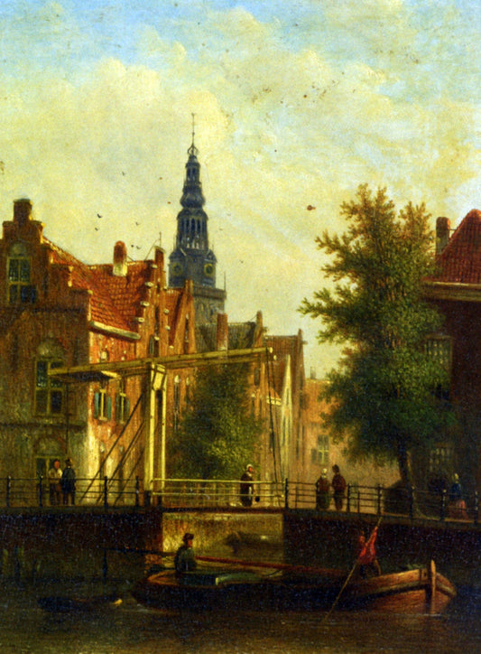  Johannes Franciscus Spohler Bridge Over The Canal - Canvas Print