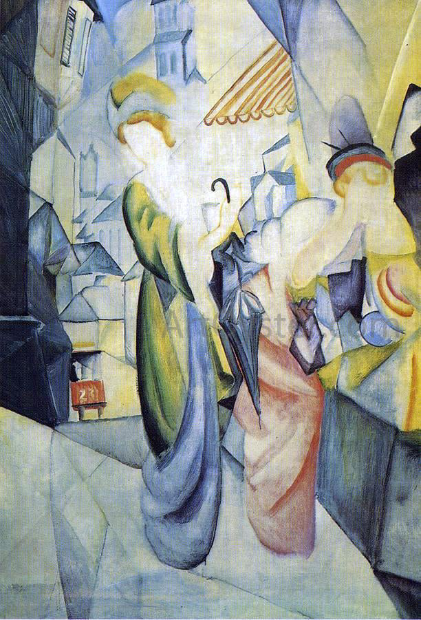  August Macke Bright Women in front of the Hat Shop - Canvas Print