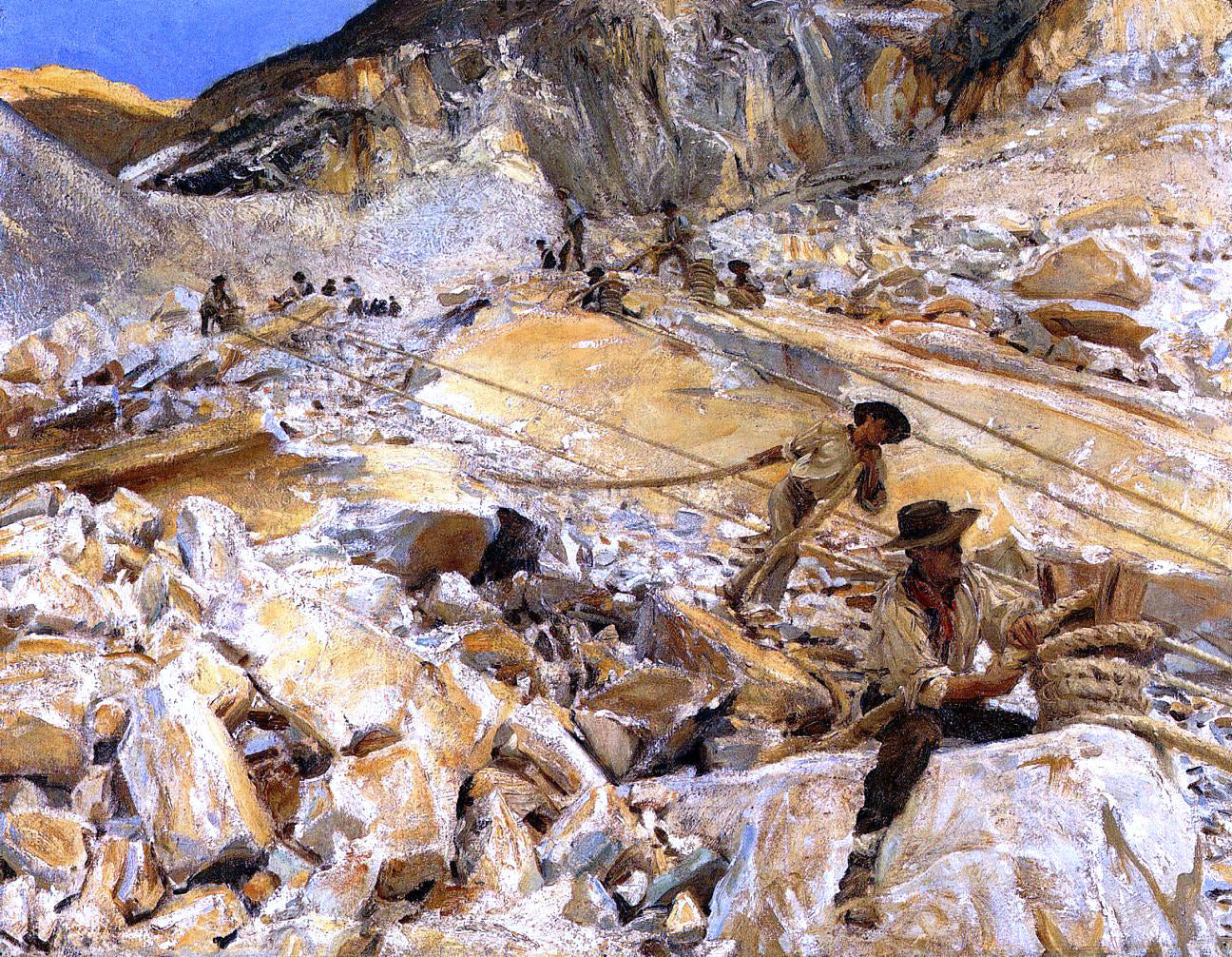  John Singer Sargent Bringing Down Marble from the Quarries to Carrara - Canvas Print