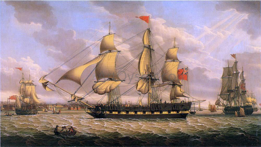 Robert Salmon British Merchantman in the River Mersey off Liverpool - Canvas Print