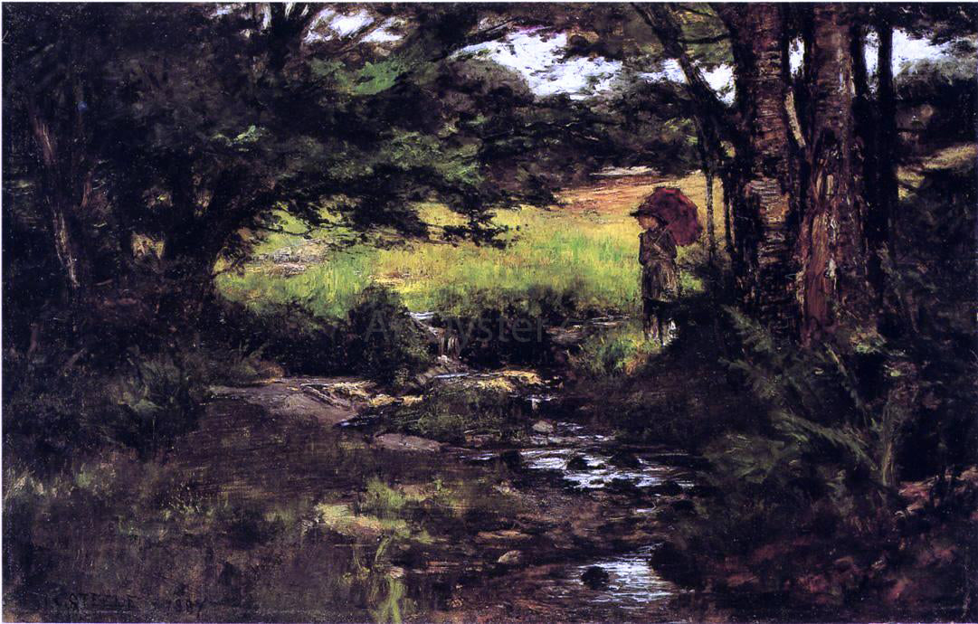  Theodore Clement Steele Brook in Woods - Canvas Print