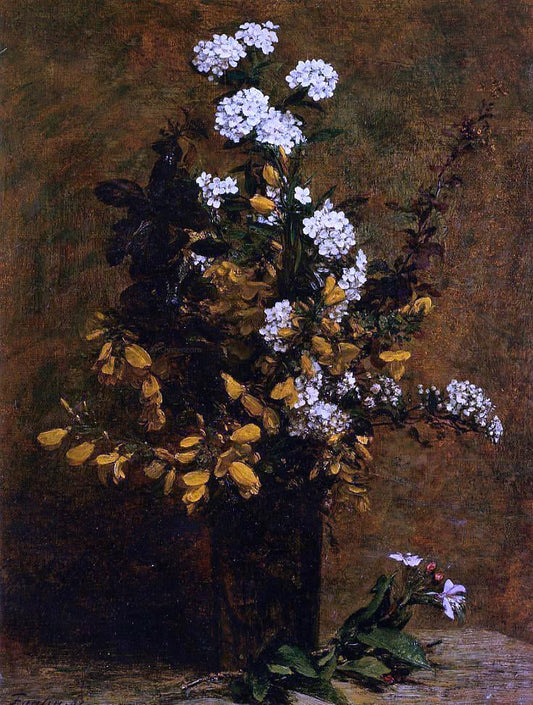  Henri Fantin-Latour Broom and Other Spring Flowers in a Vase - Canvas Print