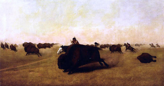  William Jacob Hayes Buffalo Hunt - Canvas Print