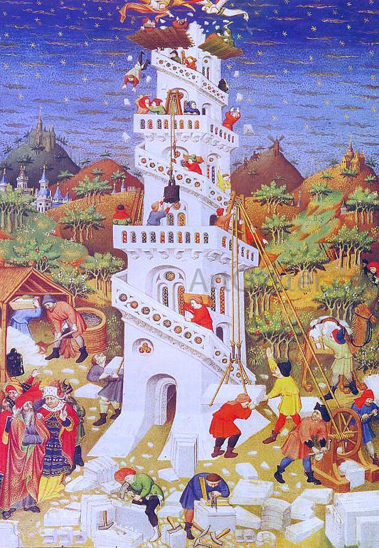  Master of Bedford Building of the Tower of Babel - Canvas Print