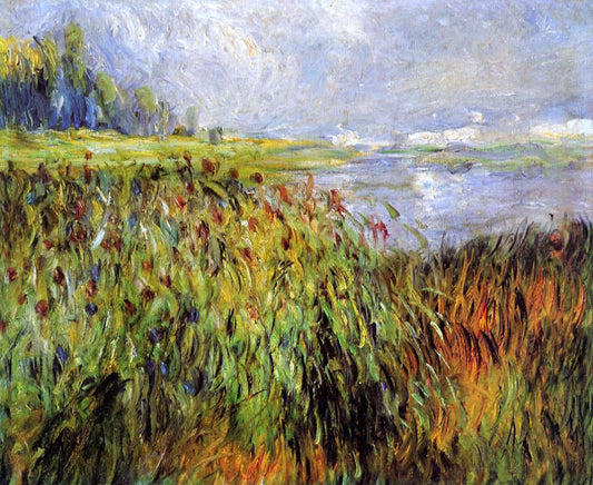  Pierre Auguste Renoir Bulrushes on the Banks of the Seine - Canvas Print