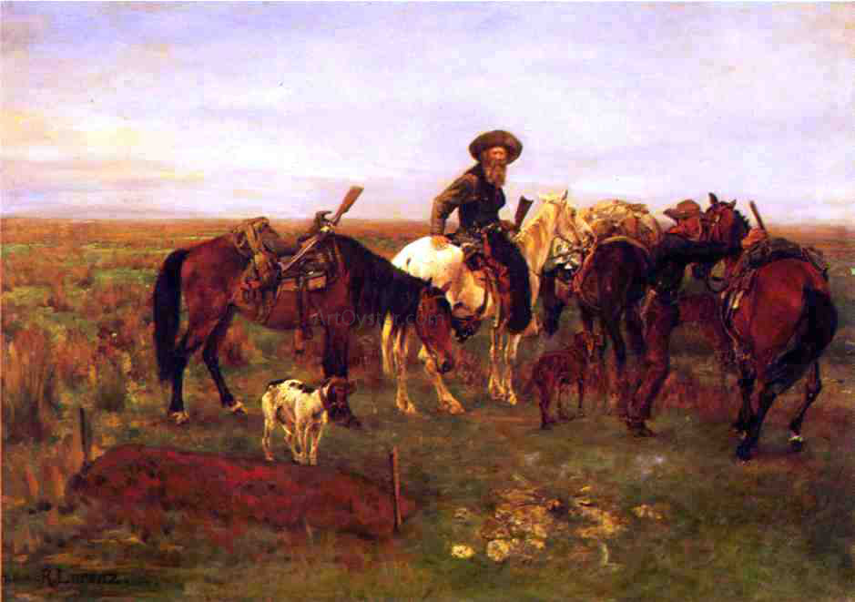  Richard Lorenz Burial on The Plains - Canvas Print