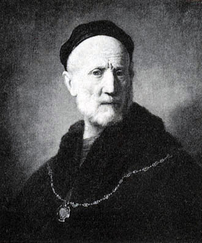  Rembrandt Van Rijn Bust of an Old man with a Gold Chain - Canvas Print