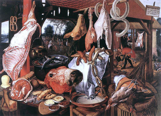  Pieter Aertsen Butcher's Stall - Canvas Print