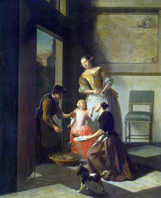  Jacob Ochtervelt Buying Grapes - Canvas Print