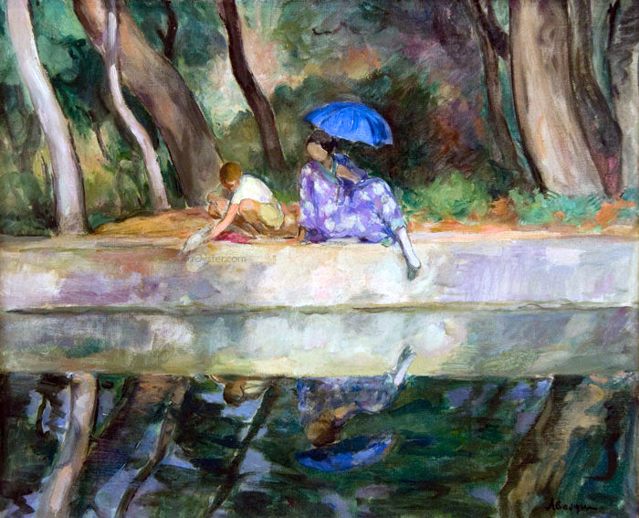  Henri Lebasque By the Fountain - Canvas Print