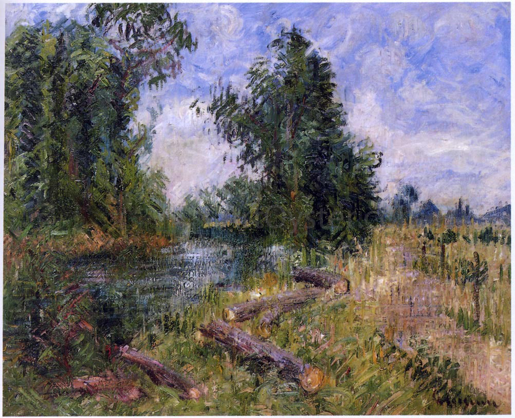  Gustave Loiseau By the Lorne River near Caen - Canvas Print