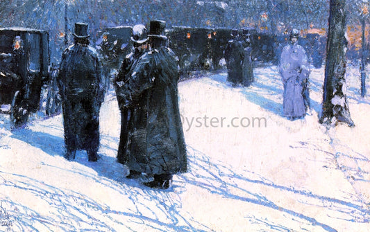  Frederick Childe Hassam Cab Stand at Night, Madison Square, New York - Canvas Print