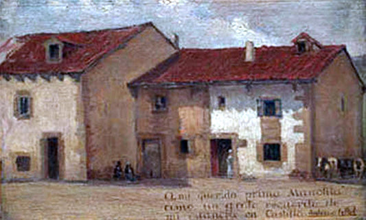  Antonio Fillol Granell Calle de Pueblo - Canvas Print