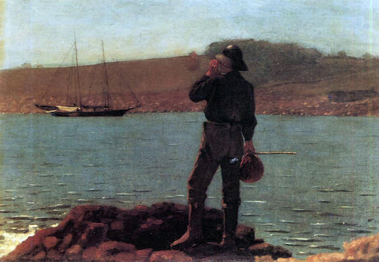  Winslow Homer Calling the Pilot (also known as Hailing the Schooner) - Canvas Print
