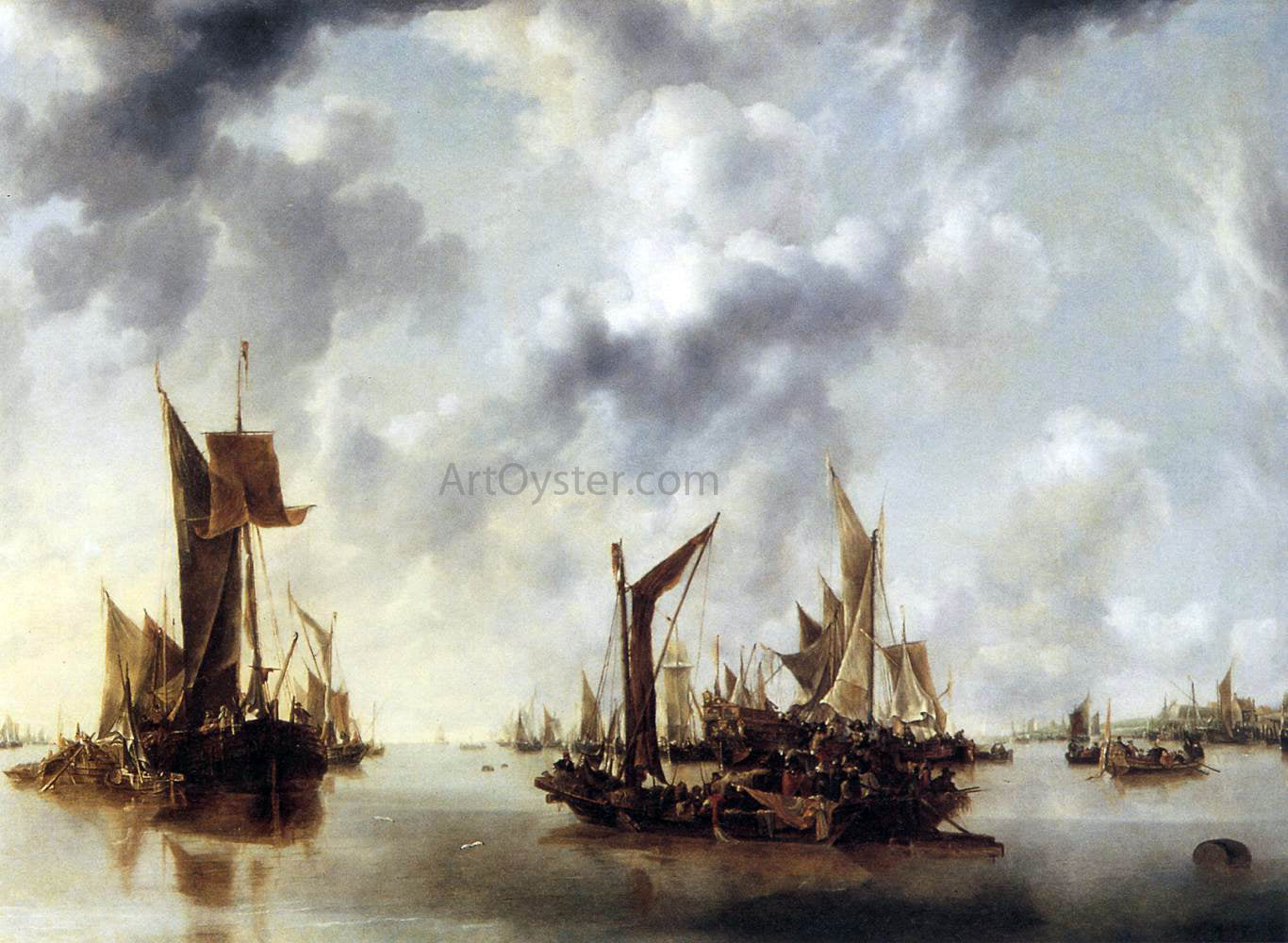  Jan Van de Capelle Calm - Canvas Print