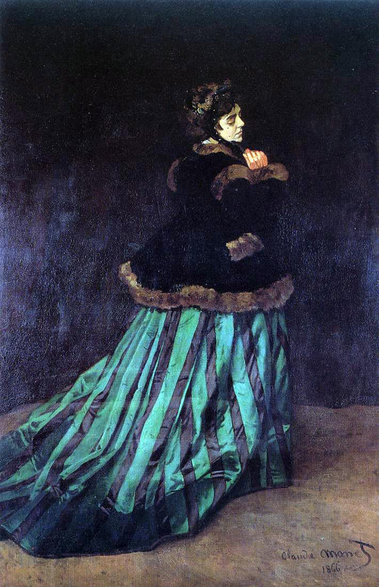  Claude Oscar Monet Camille (also known as The Woman in a Green Dress) - Canvas Print