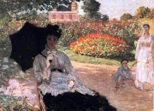  Claude Oscar Monet Camille in the Garden with Jean and His Nanny - Canvas Print