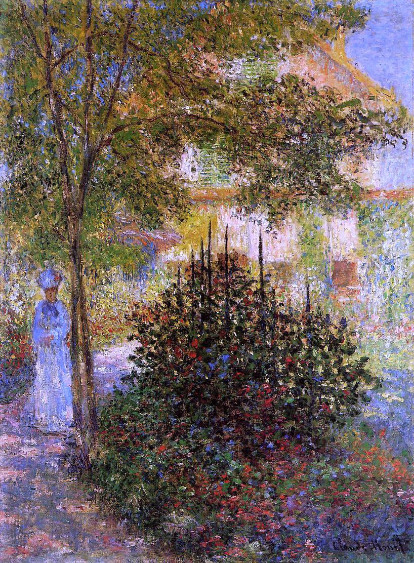  Claude Oscar Monet Camille Monet in the Garden at the House in Argenteuil - Canvas Print
