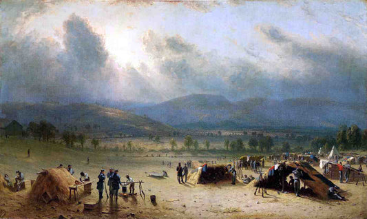  Sanford Robinson Gifford Camp of the Seventh Regiment, near Frederick, Maryland, in July 1863 - Canvas Print