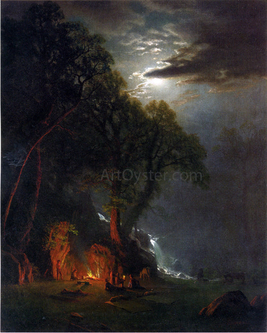  Albert Bierstadt Campfire Site, Yosemite - Canvas Print