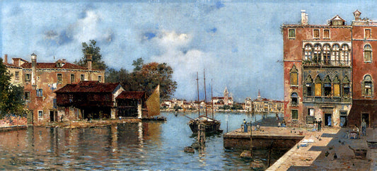  Antonio Reyna Manescau Campo San Trovaso With A View Of The Zattere, Venice - Canvas Print
