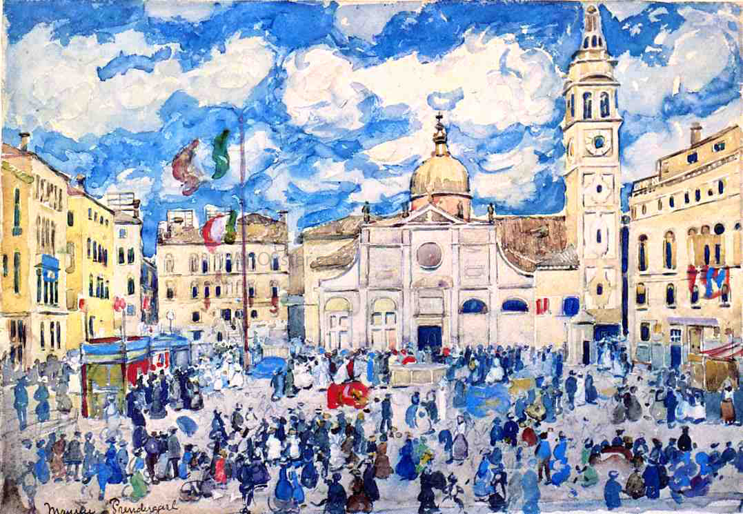  Maurice Prendergast Campo Santa Maria Formosa, Venice - Canvas Print