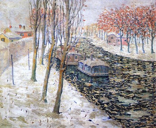  Ernest Lawson Canal Scene in Winter - Canvas Print