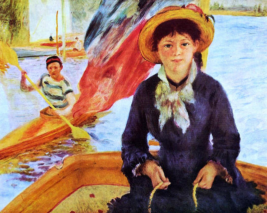  Pierre Auguste Renoir Canoeing (also known as Young Girl in a Boat) - Canvas Print