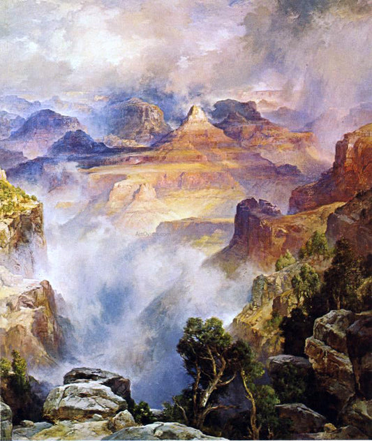  Thomas Moran Canyon Mists: Zoroaster Peak [Grand Canyon, Arizona] - Canvas Print