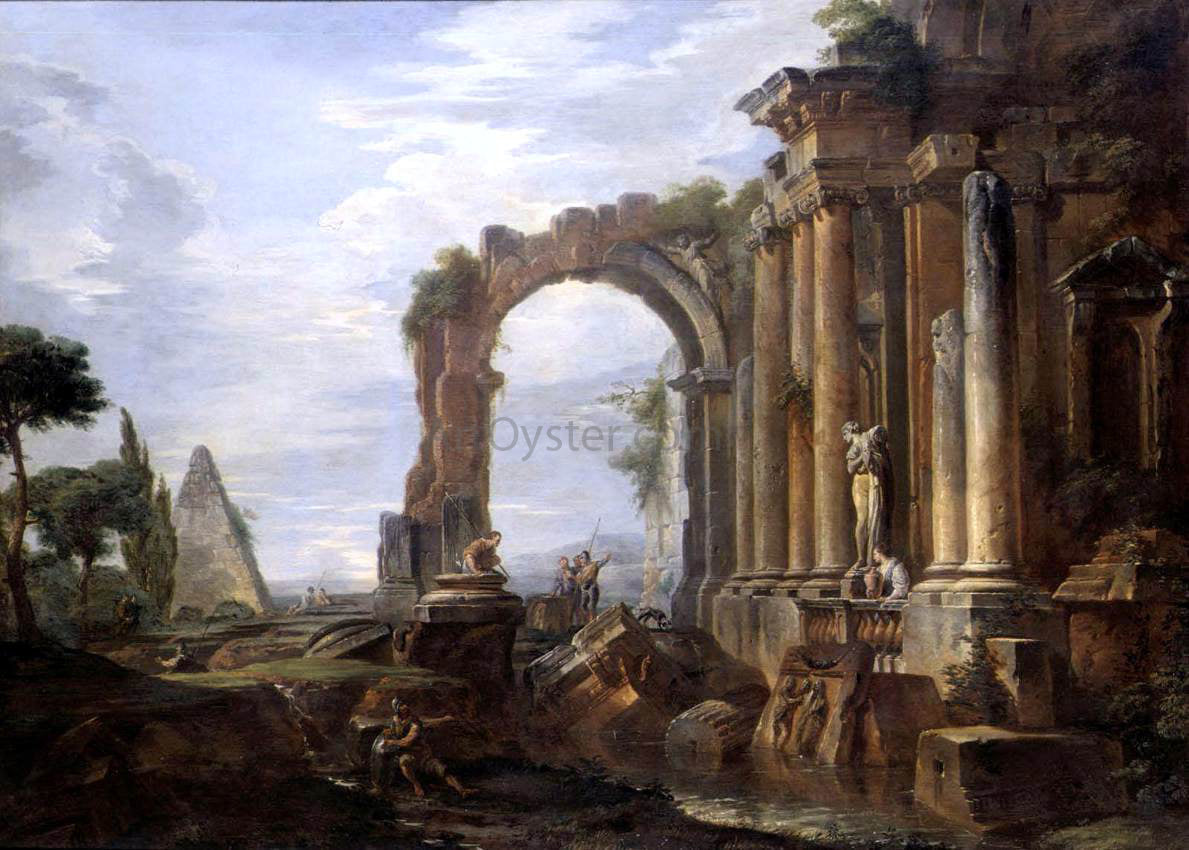  Giovanni Paolo Pannini Capriccio of Classical Ruins - Canvas Print