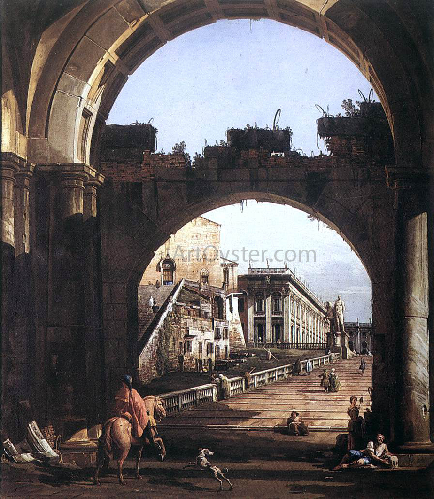  Bernardo Bellotto Capriccio of the Capitol - Canvas Print