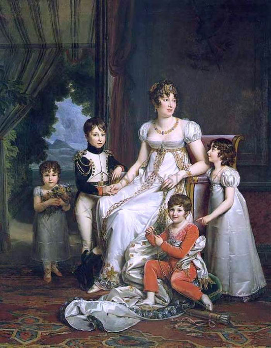  Baron Francois Gerard Caroline Bonaparte, Queen of Naples, and Her Children - Canvas Print