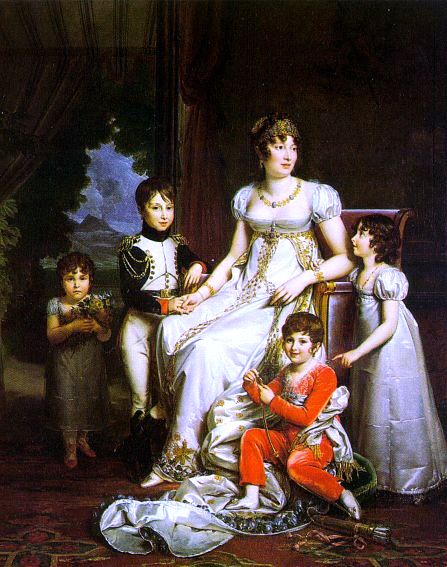  Baron Francois Gerard Caroline Murat and her Children - Canvas Print