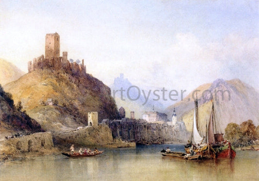  William Callow RWS Castle and Town of Cochem on the Moselle - Canvas Print