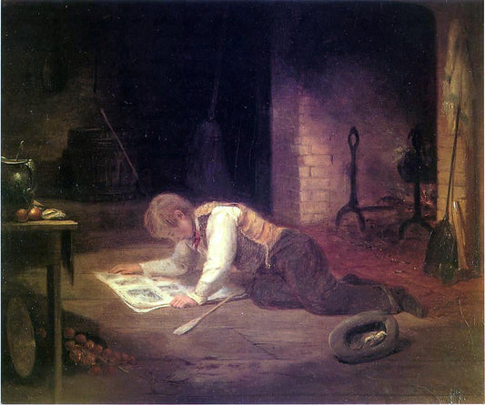  John OBrien Inman Catching Up on the News - Canvas Print