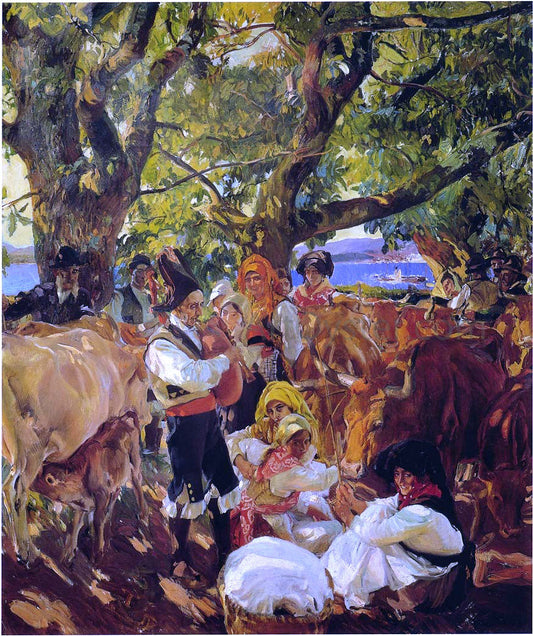  Joaquin Sorolla Y Bastida Cattle Fair at Galicia - Canvas Print