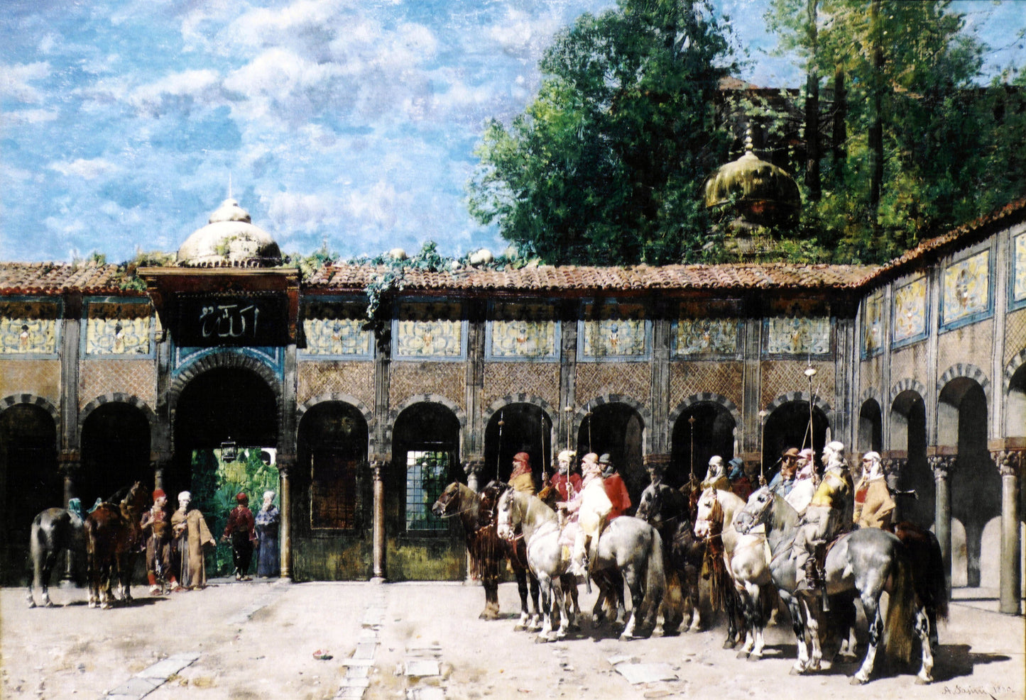  Alberto Pasini Cavalieri Circassi Che Aspettano Il Loro Capo - Canvas Print
