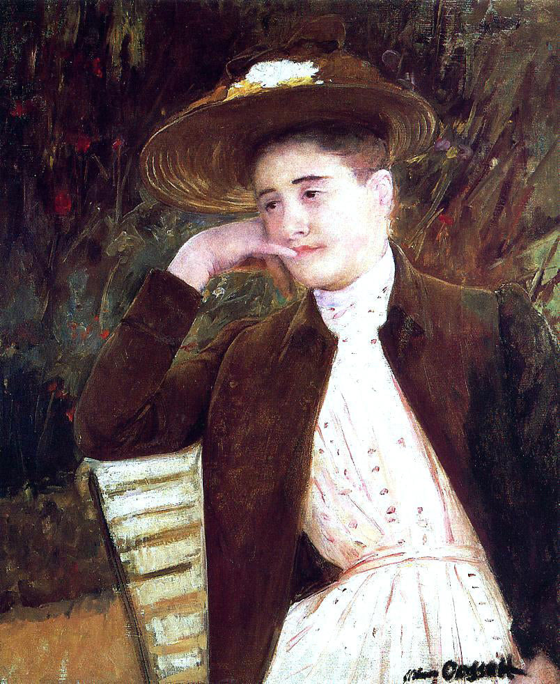  Mary Cassatt Celeste in a Brown Hat - Canvas Print