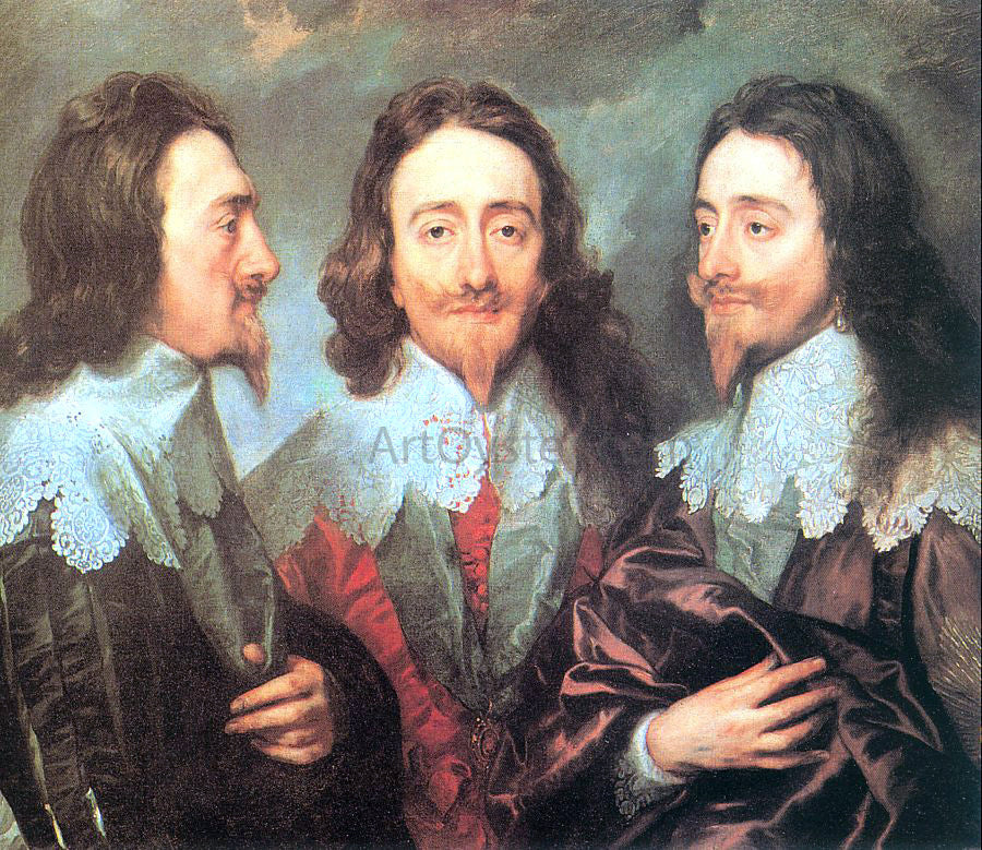  Sir Antony Van Dyck Charles I in Three Positions - Canvas Print