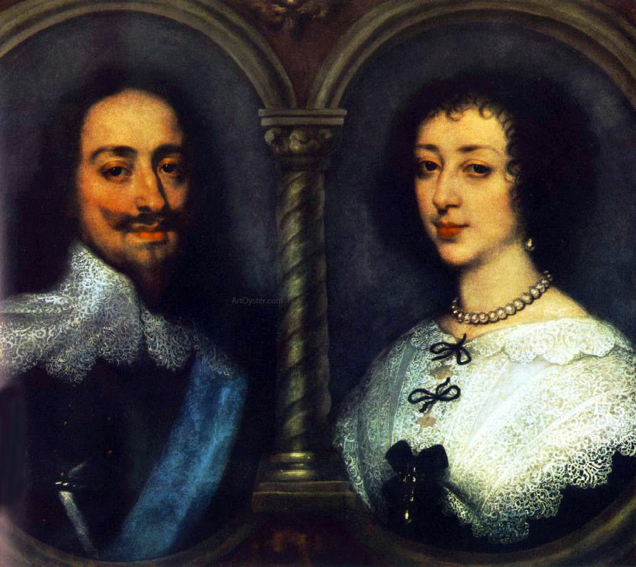 Sir Antony Van Dyck Charles I of England and Henrietta of France - Canvas Print