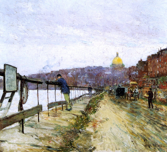  Frederick Childe Hassam Charles River and Beacon Hill - Canvas Print